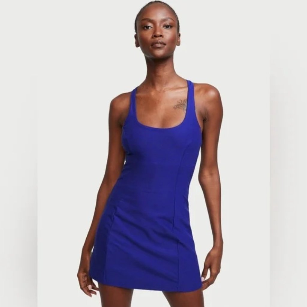 Victoria’s Secret Sport On Point Tennis Dress Blue W/ Built In Shorts Size L